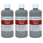 (3 EA) ACRYLIC PAINT 16 O Z GRAY