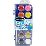 12 CLR WATERCOLOR SET WIT H BRUSH