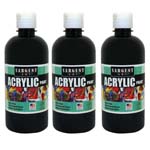 (3 EA) 16OZ ACRYLIC PAINT BLACK