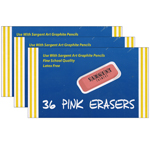 (3 PK) LARGE PINK ERASER PACK 36