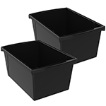 (2 EA) MED CLASS STORAGE BIN BLACK