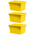 (3 EA) SML YELLOW CLASS S TORAGE BIN