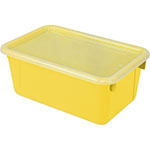 SMALL CUBBY BIN WITH COVE R YELLOW