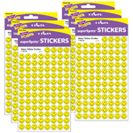 (6 PK) STICKER NEON YELLO W SMILES