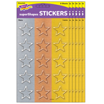 (6 PK) STARS SUPERSHAPES STICKERS