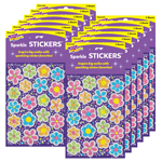 (12 PK) SPARKLE STICKERS FLOWER