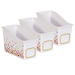 (3 EA) CONFETTI PLASTIC B OOK BIN