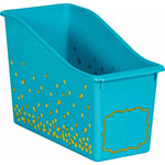 TEAL CONFETTI PLASTIC BOO K BIN