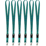 (6 PK) TEAL CONFETTI LANY ARD