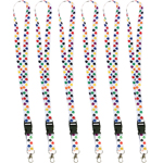 (6 PK) COLORFUL PAW PRINT LANYARD