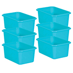 (6 EA) TEAL SMALL PLASTIC STORAGE