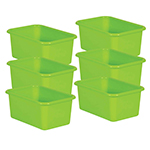 (6 EA) LIME SMALL PLASTIC BIN