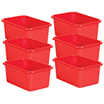 (6 EA) RED SMALL PLASTIC STORAGE