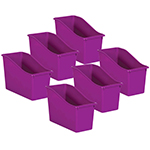 (6 EA) PURPLE PLASTIC BOO K BIN