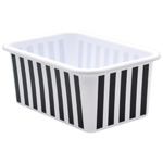 BLACK WHT STRIPES SMLL ST ORAGE BIN