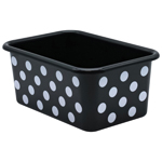 WHITE POLKA DOTS SMALL ST ORAGE BIN