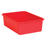 RED LARGE PLASTIC STORAGE BIN