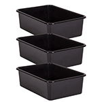 (3 EA) BLACK LARGE PLASTI C STORAGE