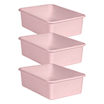 (3 EA) BLUSH LARGE PLASTI C STORAGE