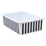 BLACK WHT STRIPES LARGE S TORAGE BIN