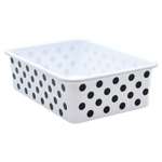 BLACK POLKA DOTS LARGE ST ORAGE BIN