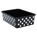 WHITE POLKA DOTS LARGE ST ORAGE BIN