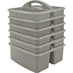 (6 EA) GRAY PLASTIC STORA GE CADDY