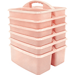 (6 EA) BLUSH PLASTIC STOR AGE CADDY