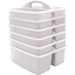 (6 EA) WHITE PLASTIC STOR AGE CADDY