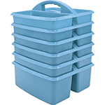 (6 EA) LIGHT BLUE PLASTIC STORAGE