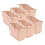 (6 EA) BLUSH PLASTIC BOOK BIN