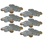 (6 EA) PLAY MONEY ASSORTE D COINS