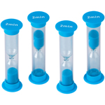 SMALL SAND TIMER 2 MINUTE 4 PK