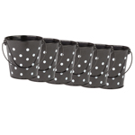 (6 EA) BLACK POLKA DOTS B UCKET