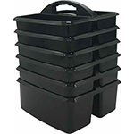 (6 EA) BLACK PLASTIC STOR AGE CADDY