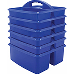 (6 EA) BLUE PLASTIC STORA GE CADDY