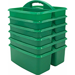 (6 EA) GREEN PLASTIC STOR AGE CADDY