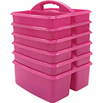 (6 EA) PINK PLASTIC STORA GE CADDY