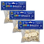 (3 PK) STEM BASICS WOODEN WHEELS 60