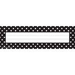 (6 PK) BLACK POLKA DOTS N AME PLATES