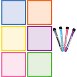 COLORFUL DRYERASE MAG SQU ARE NOTES