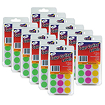 (12 PK) NEON CIRCLE LABEL S