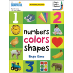 NUMBERS COLORS SHAPES BIN GO GAME